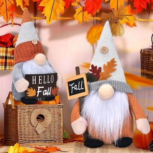 Decoraciones para el Festival de la Cosecha, Adorno de Ventana con Diseño de Hoja de Arce, Calabaza y Gnomo, Regalo - Product Image 5
