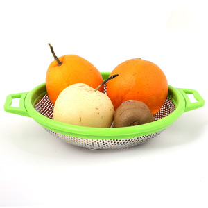 Leifeng Stainless Steel Fruit Plate With <b>Plastic</b> <b>Edge</b> For Draining Household Use - Product Image 1