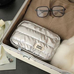 Hot Selling Travel Large Capacity Pouch Zipper Custom Logo <b>Makeup</b> Bag Skincare Storage Soft <b>Case</b> Puffer Quilted Cosmetic Bags - Product Image 4