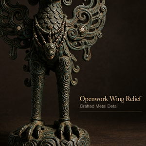 Figura Coleccionable <span class=keywords><strong>de</strong></span> Arte <span class=keywords><strong>de</strong></span> Metal Fundido en 3D del Totem Cultural del Pájaro Divino del Antiguo Reino Qiang, Guardián Sagrado - Product Image 4
