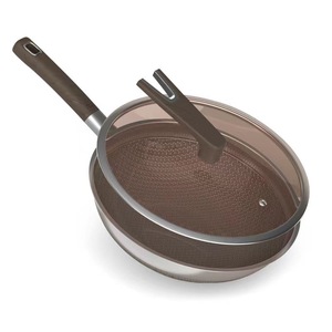 Konka Titanium Shield Wok 316 Stainless Steel Non-Stick Frying Pan With Lid For Cooking - Product Image 2