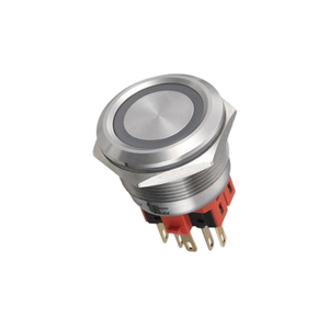 25MM Stainless Steel Button Flat Head 1NO Ring Illuminated IP65 3A 220V Home Appliance Use with Light - Product Image 2
