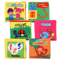 6 pièces ensemble bébé livres jouets toucher et sentir froissé tissu livre infantile étanche bain livres jouets
