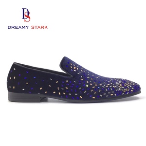Chaussures habillées pour hommes en cuir véritable de haute qualité, faites à la main, avec design diamant DIY, à enfiler, légères, pour l'automne, avec logo personnalisé, pour le bureau - Product Image 3