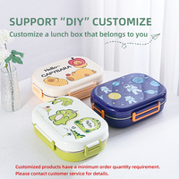 Boîte à lunch bento pour enfants en acier inoxydable 304, résistante aux micro-ondes et au lave-vaisselle, anti-fuite, avec 3 compartiments pour l'école