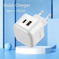 Chargeur rapide approuvé par le Royaume-Uni Ca Cargador De Carro Para Celular Tipo c Usb c Wall Charger Block 20w Dual Port Pd Power Delivery