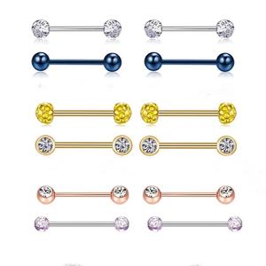 Gaby nouveaux anneaux de mamelon en acier chirurgical 316L bleu bel anneau de mamelon vibrant papillon ananas kit de piercing <span class=keywords><strong>bijou</strong></span> - Product Image 5
