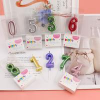 Nouvelles Bougies d'Anniversaire en Cire de Paraffine Faite à la Main, Couleur Métallique, Chiffres, pour Fêtes, Mariages et Célébrations