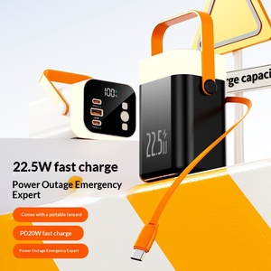 Nouvelle Banque d'alimentation 20000mAh à Charge Rapide 22.5W, Style <span class=keywords><strong>Phare</strong></span>, Lumière Ambiante Colorée, Câble Extensible Intégré, Grande Capacité - Product Image 2