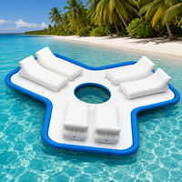 Plateforme de pêche flottante gonflable avec échelle et canapé pour les sports nautiques de loisirs, les fêtes, les carnavals et la location commerciale