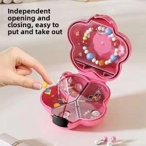 Dopamine Jewelry <b>Storage</b> <b>Box</b> <b>Mini</b> Portable Travel Stud Earrings Necklace with Grid Creative Multifunctional <b>Storage</b> <b>Box</b> - Product Image 6