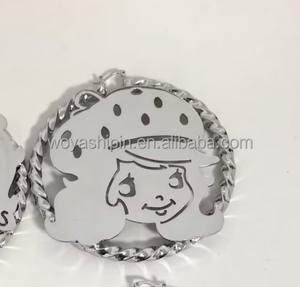 18K placcato in oro a <span class=keywords><strong>doppio</strong></span> strato ciondolo personalizzato <span class=keywords><strong>con</strong></span> targa dei cartoni animati <span class=keywords><strong>collana</strong></span> per donne ragazze - Product Image 4