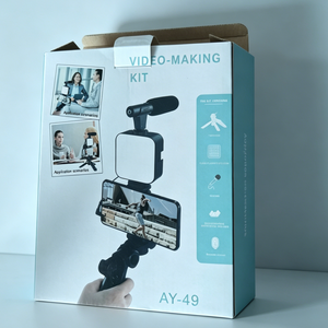 Kit de Video para Smartphone para Principiantes en Vlogs, AY-49, Luz LED, Micrófono, Trípode, Manos Libres, Blog, <span class=keywords><strong>Youtube</strong></span>, Cámara, Viajes - Product Image 3