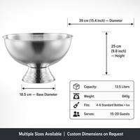 Seau à glace en acier inoxydable 304 pour punch, rose doré, or, argent, 13,5 L, moderne, minimaliste, anti-fuite, pour fêtes et bars