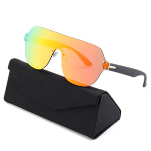 Nouvelles lunettes de soleil rétro à grande monture de style transfrontalier pour hommes, verres polarisés UV400 en PC, monture noire F1006, pour le cyclisme en extérieur - Product Image 2
