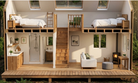 Villa préfabriquée de luxe à triple paroi isolée pour chalet alpin européen Airbnb avec structure en acier galvanisé antirouille