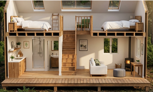Villa Prefabricada de Lujo con Paredes Aisladas de Triple Capa para <span class=keywords><strong>Chalet</strong></span> Europeo Estilo Alpino Suizo para Airbnb con Estructura de Acero Galvanizado Antioxidante - Product Image 2