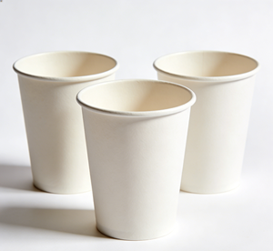 Gobelet en papier blanc à paroi simple REALPACK, écologique, 8 oz, revêtement PE, résistant à l'eau et à l'huile, pour boissons énergétiques, logo personnalisé, utilisation pour les fêtes - Product Image 1