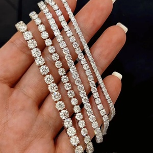 Huazhong Gembased on size Fine Jewelry Moissanite Tennis <b>Chain</b> 9k 10k 14k 18k Gold Moissanite Tennis Bracelet Custom Jewelry - Product Image 2