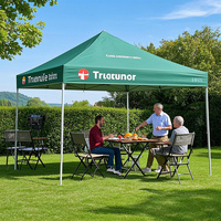Tonnelle de jardin pop-up rapide et imperméable 3x3 m en toile pour extérieur
