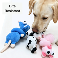 Jouet à mâcher pour chien en peluche écologique, motif dessin animé, avec yeux boule, cou long, couineur, 64 cm, torsadable, résistant aux morsures et stimulant l'olfaction