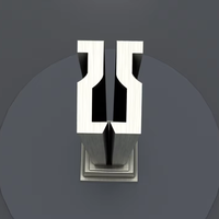 Ensemble cadeau personnalisé pour le 25e anniversaire Trophée en métal plaqué étain Technique de coulée artisanale Commémoration de 25 ans d'artisanat en métal