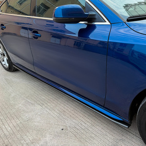 Audi A5 8T Side Skirts Piano Black Carbon Fiber Texture 2007-2017 Four Door Sportback Body Kit ABS Material - Product Image 2