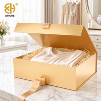 Boîte cadeau rigide magnétique mate avec couvercle rabattable, en matériaux recyclés écologiques, avec ruban et languette de tirage, emballage de luxe pour chemise, costume, t-shirt homme