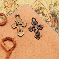 Pendentif Croix à Boucles en Filigrane Ajouré en Alliage Argent Vieilli pour Collier Chapelet de Foi