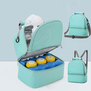 Sac à dos isotherme pour biberons avec compartiment réfrigérant pour pique-niques et rangement des accessoires de tire-lait - Product Image 2