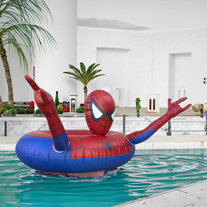 Flotador de Piscina Inflable de PVC con Diseño de Superhéroe Rojo, Plegable y Portátil, Anillo de Natación de Spiderman para Adultos y Niños, para Fiestas de Verano en la Playa - Product Image 1