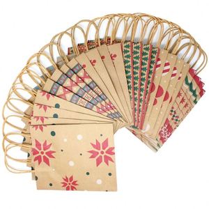 Bolsas de Regalo Navideñas con Impresión Personalizada, Bolsas de Papel Kraft para Compras, Fabricación de Bolsas de Lujo Recubiertas - Product Image 4