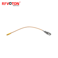 Kabel RF RG179 Jumper 75ohm, Rakitan Kabel Konektor, Suplai Pabrik, Soket F Female Jack Hembra ke Steker Mcx Male Macho Lurus