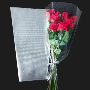 도매 OPP 꽃 포장 꽃다발 소매 꽃집 재료 꽃을위한 다공성 플라스틱 꽃 꽃다발 가방