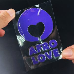 Crystalcodeラインストーンラブオンビニール防水エンボス加工衣類印刷用3DラベルUVステッカーカスタムトランスファーステッカーロゴ - Product Image 1