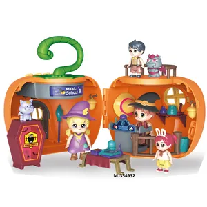 Magic Pumpkin House Rollenspiel Spielzeug Spielhaus Toy Pumpkin House für Kinder Halloween Geschenk mit Musik figuren