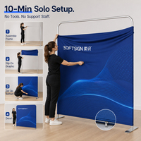 Support d'affichage portable en tissu tendu personnalisé pour salon professionnel, direct usine, OEM, vente en gros, sublimation par transfert thermique, États-Unis, Royaume-Uni, Europe