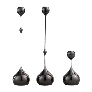 Modern Art Unique <b>Silver</b>/Gold/Black Metal Long <b>Candlestick</b> Holders Handmade Wedding & Christmas Home Decoration Candleholder Set - Product Image 4