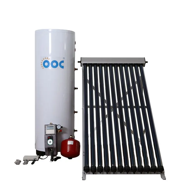 Colector Solar parabólico, tubería de calor al vacío Solar y bomba de Wilo para calentador de agua a presión dividida