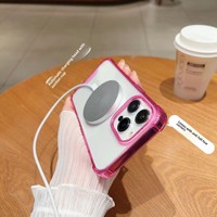 Étui d'aspiration magnétique de haute qualité pour iPhone série 11-16 Anti-chute à quatre coins pour téléphone housse en TPU souple
