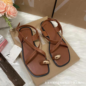 Nouvelles Sandales Tendance Été 2025 pour Femme, ZA, Style Plat à Anneau d'Orteil, Bride Fine et Boucle Combinée, Semelle en <span class=keywords><strong>TPR</strong></span> Original - Product Image 5