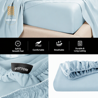 Ensemble de draps de lit personnalisés de luxe écologiques tissés modernes toutes saisons doux et soyeux 400TC 65% bambou 35% coton mélangé