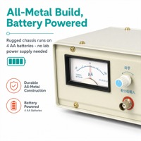 Amplificateur de micro-courant alimenté par batterie, amplificateur de signal à 4 piles AA, compteur de micro-ampères à zéro central, équipement pédagogique tout en métal