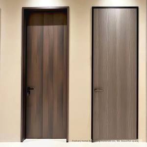 Portes de chambre en composite aluminium-<span class=keywords><strong>bois</strong></span> personnalisées par le fabricant, cadre étroit, structure en nid d'abeille en aluminium, luxe léger, minimaliste - Product Image 1