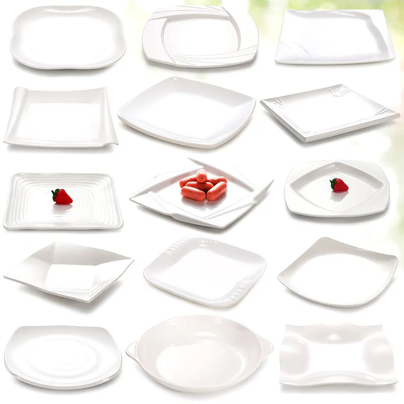 Melamin plaka melamin yuvarlak beyaz tabaklar toptan için süblimasyon ikram platformları