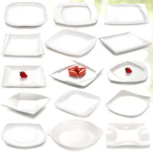 Placa Melaware Melamina Redonda Placas Brancas Sublimação Catering Platters Para Atacado