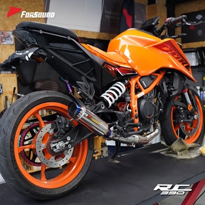 Forsound Factory Prix de gros <span class=keywords><strong>KTM</strong></span> <span class=keywords><strong>Duke</strong></span> 390 RC390 2024-2026 Silencieux de course style flèche en acier inoxydable bleu brûlé - Product Image 3