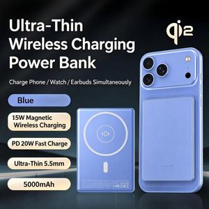 <span class=keywords><strong>Batterie</strong></span> <span class=keywords><strong>externe</strong></span> ultra-mince 5,5 mm sans fil 3-en-1 avec chargement magnétique, chargeur portable sécurisé PD 20W, <span class=keywords><strong>batterie</strong></span> solide à l'oxyde de lithium-cobalt - Product Image 3