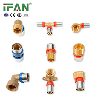 Échantillon gratuit IFAN – Raccords à sertir en laiton rouge filetés femelle et mâle de 16 mm à 32 mm (1/2'', 3/4'', 1'') pour tuyaux PEX