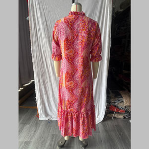 <span class=keywords><strong>Vestidos</strong></span> Largos Casuales de Verano con Estampado Floral de Canal 2026 para Mujer, Corte Holgado, Cuello en V, Media Manga, Estilo Bohemio, Vestido Fluido para Vacaciones - Product Image 6